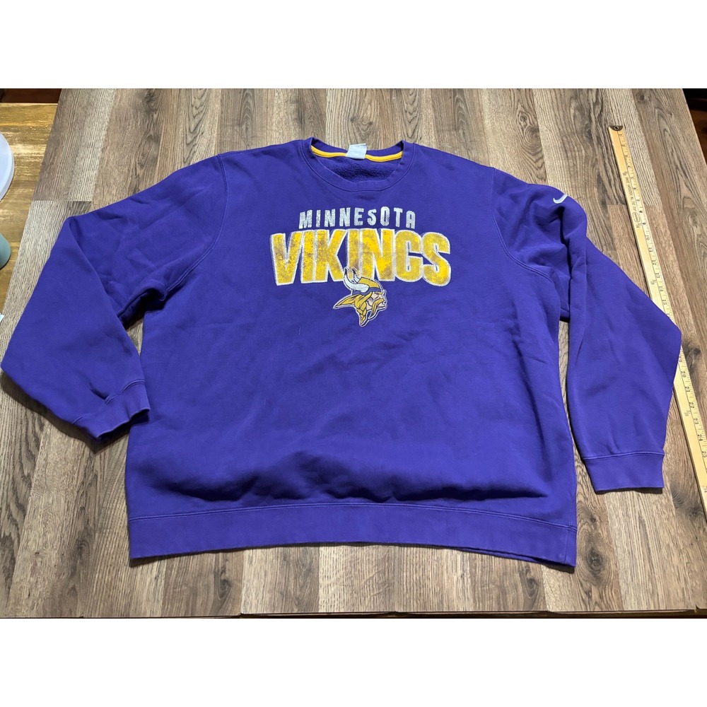 Vintage Nike Sweatshirt Mens Size XXL Purple Crewneck 2001 NFL Minnesota Vikings